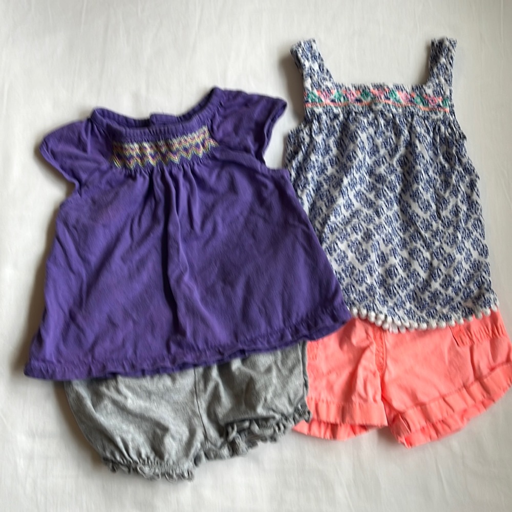 Bundle of Two Carter’s Baby Girl Shorts Sets Size 6 Months